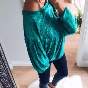 Free People Crushed Velvet Sweater